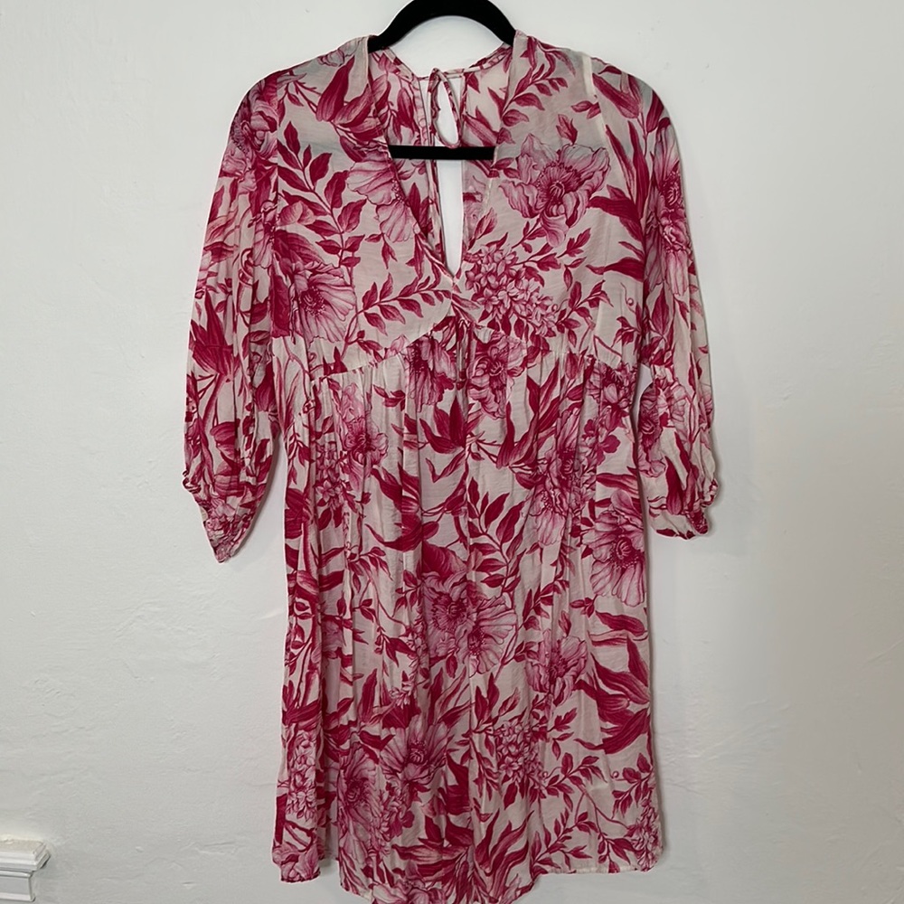 Pink & White Floral Beach Dress